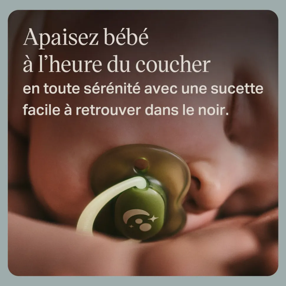 Lot de 4 sucettes nuit phosphorescentes 18-36 mois