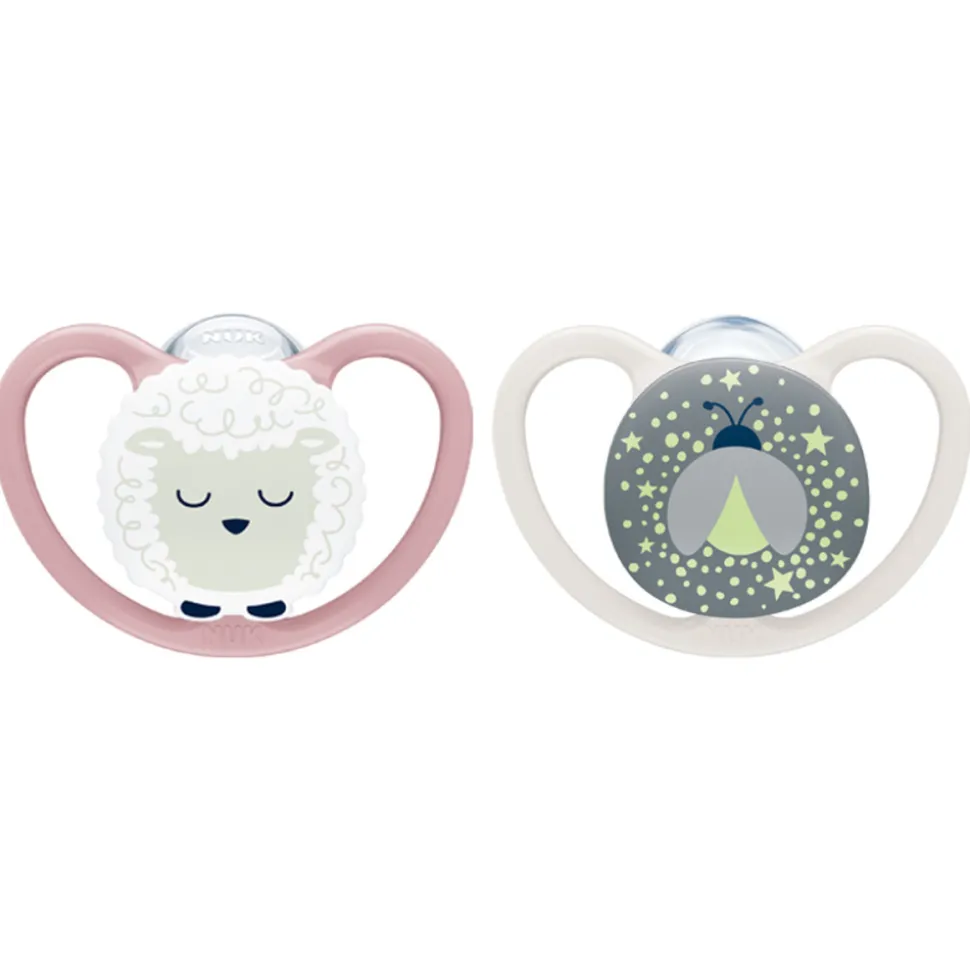 Lot de 2 sucettes perfect match air nuit 6-18 mois mouton