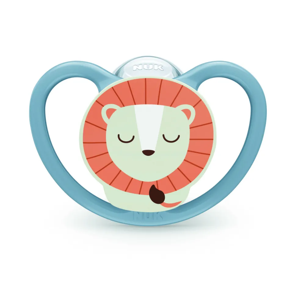 Lot de 2 sucettes perfect match air nuit 18-36 mois lion