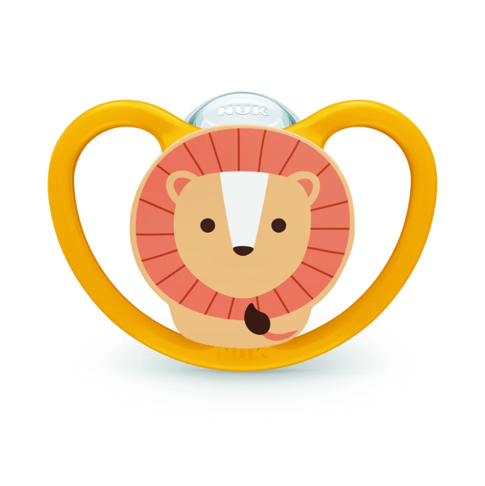 Lot de 2 sucettes perfect match air 18-36 mois zèbre/lion