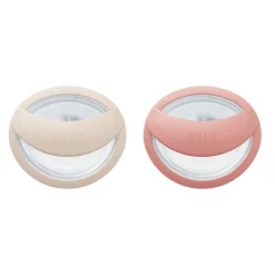 Lot de 2 sucettes perfect match 0-6 mois beige / rouge