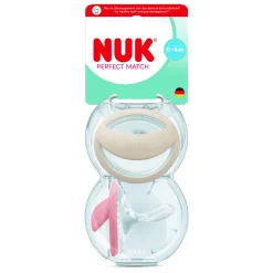 Lot de 2 sucettes perfect match 0-6 mois beige / rouge