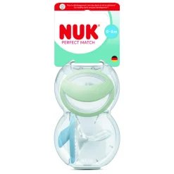 Lot de 2 sucettes perfect match 0-6 mois vert / bleu