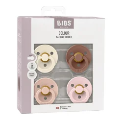 Lot de 4 sucettes physiologiques bébé taille 1 - 4 couleurs