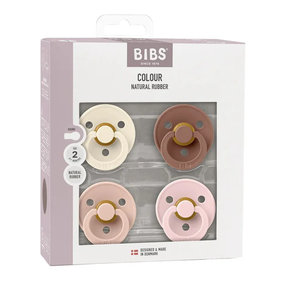 Lot de 4 sucettes physiologiques bébé taille 1 - 4 couleurs