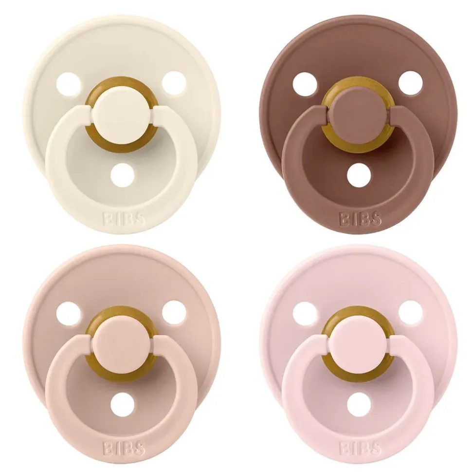 Lot de 4 sucettes physiologiques bébé taille 1 - 4 couleurs