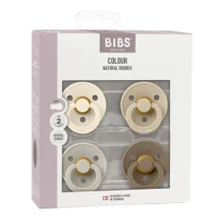 Lot de 4 sucettes physiologiques bébé taille 2 - 4 couleurs