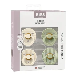 Lot de 4 sucettes physiologiques bébé taille 2 - vanille / sauge