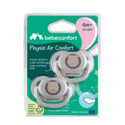 Lot de 2 sucettes physiologiques silicone air confort 6-18 mois sand