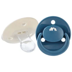 Lot de 2 sucettes réversible eco silicone 0-6 mois sand/blue