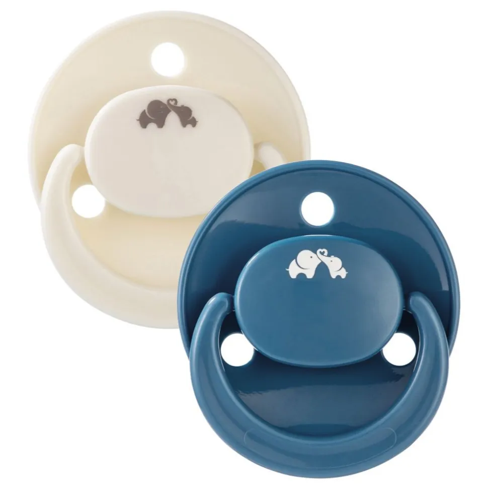 Lot de 2 sucettes réversible eco silicone 6-18 mois sand/blue