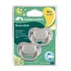 Lot de 2 sucettes réversible phosphorescente silicone 0-6 mois sand