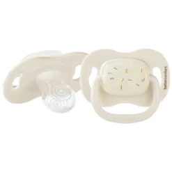 Lot de 2 sucettes réversible phosphorescente silicone 6-18 mois sand