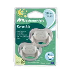 Lot de 2 sucettes réversible phosphorescente silicone 18-36 mois sand