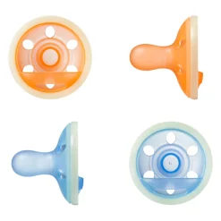 Lot de 4 sucettes silicone bébé 0-6 mois phosphorescentes