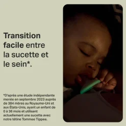 Lot de 4 sucettes silicone bébé 0-6 mois phosphorescentes