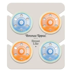 Lot de 4 sucettes silicone bébé 0-6 mois phosphorescentes