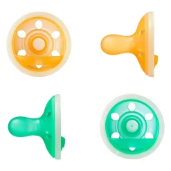 Lot de 4 sucettes silicone bébé 0-6 mois phosphorescentes