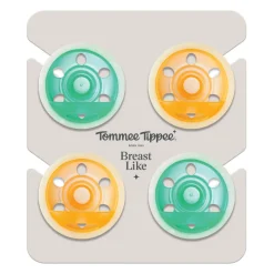 Lot de 4 sucettes silicone bébé 6-18 mois phosphorescentes
