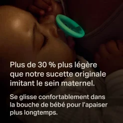 Lot de 4 sucettes silicone bébé 6-18 mois phosphorescentes