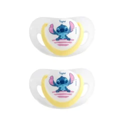 Lot de 2 sucettes silicone smart 18-36 mois stitch