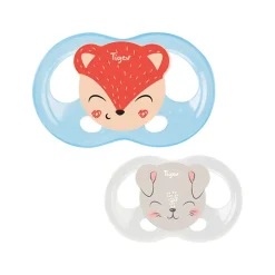 Lot de 2 sucettes soft touch 6-18 m ourson et chat