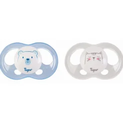 Lot de 2 sucettes soft touch 6-18 m ourson et chat