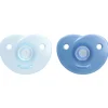 Lot de 2 sucettes soothie 0-6 mois bleu