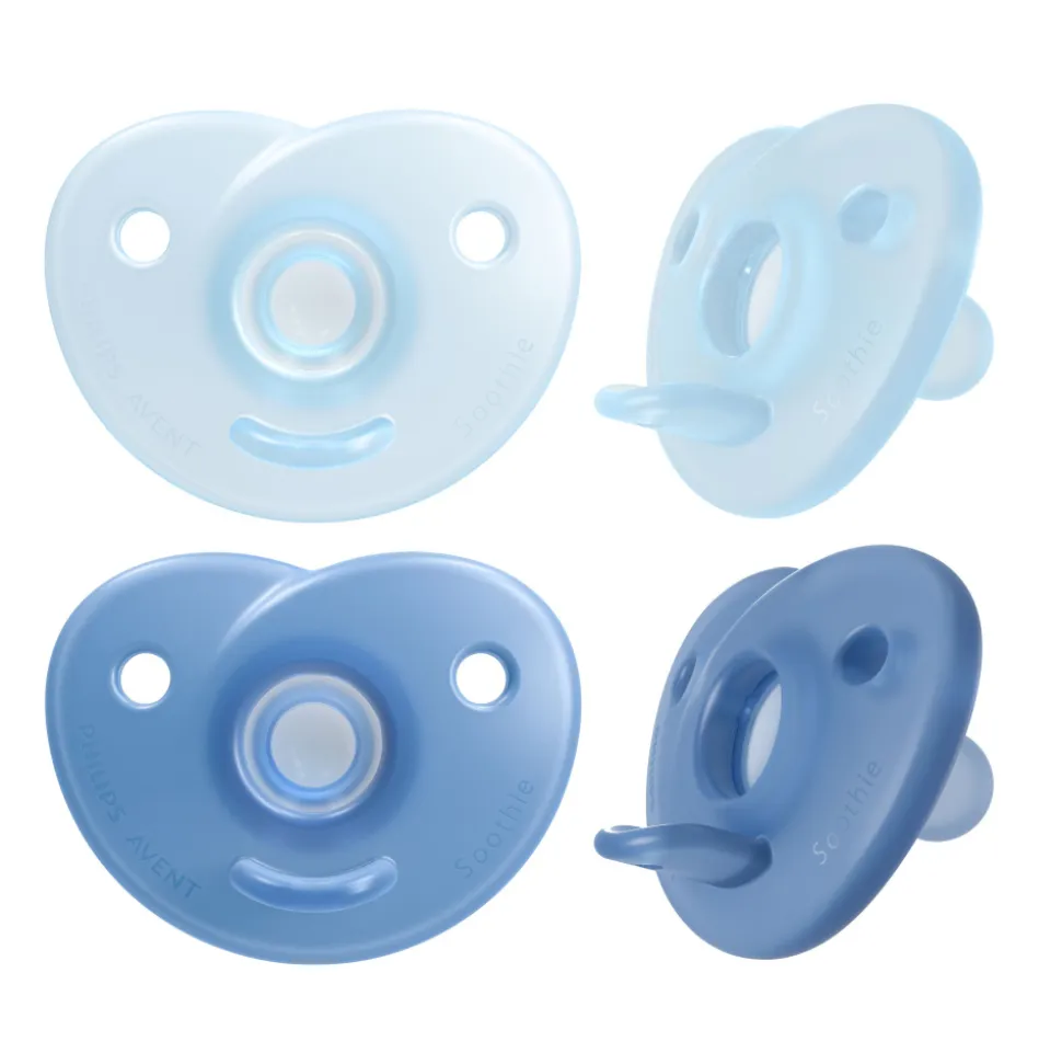 Lot de 2 sucettes soothie 0-6 mois bleu