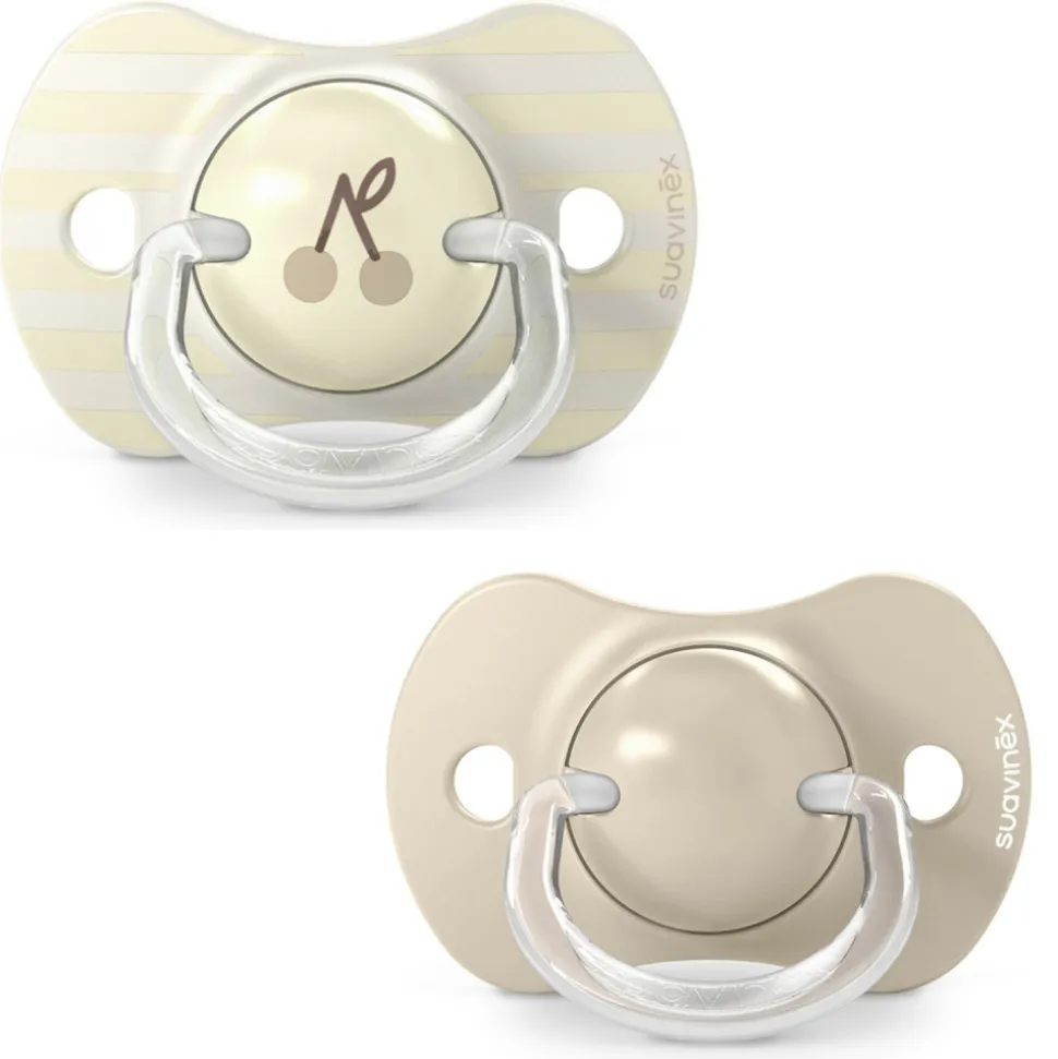 Lot de 2 sucettes symétriques sx pro birdies 18 mois et + beige
