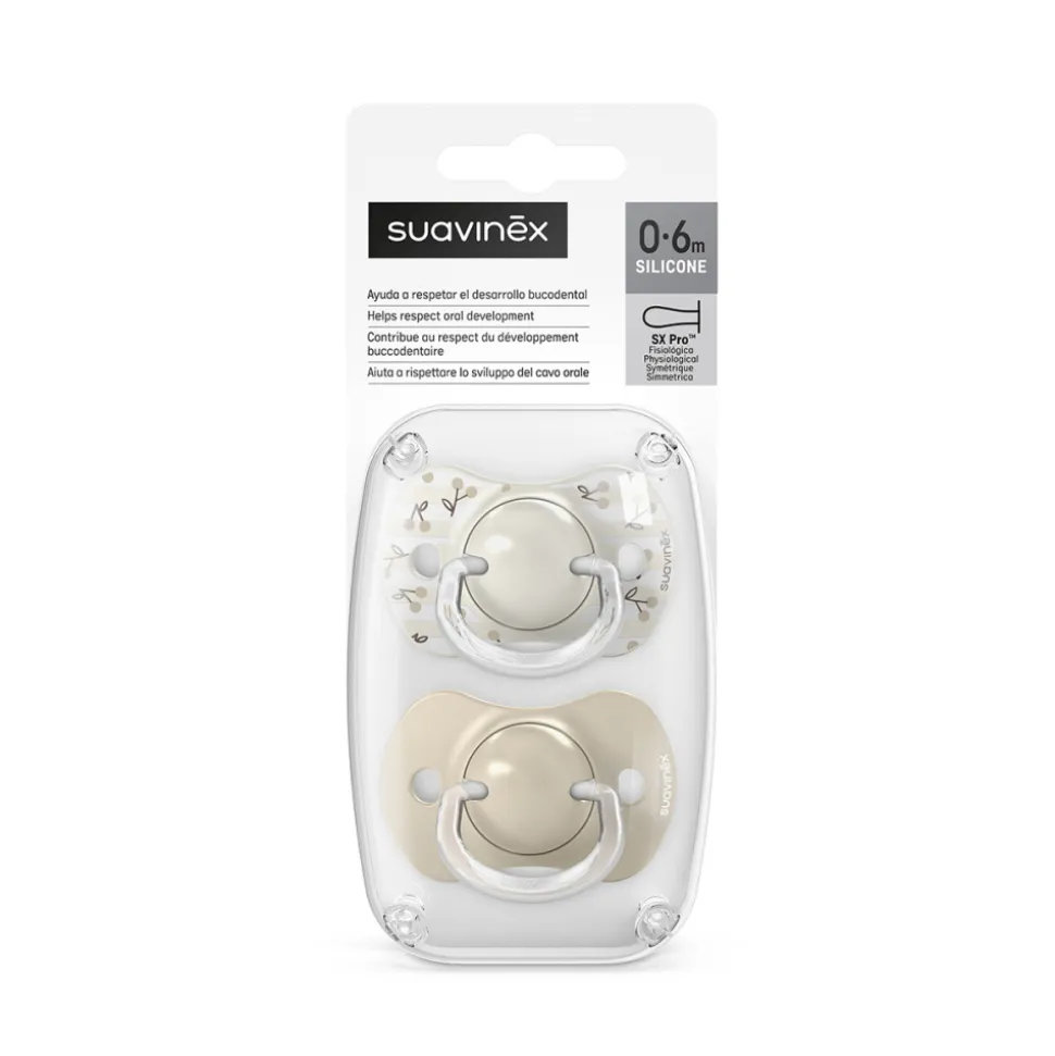 Lot de 2 sucettes symétriques sx pro birdies 0-6 mois beige