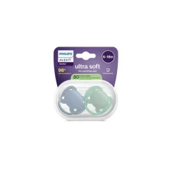 Lot de 2 sucettes ultra soft 6-18 mois scf091/44