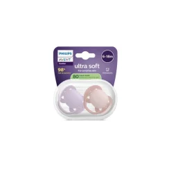 Lot de 2 sucettes ultra soft 6-18 mois scf091/44