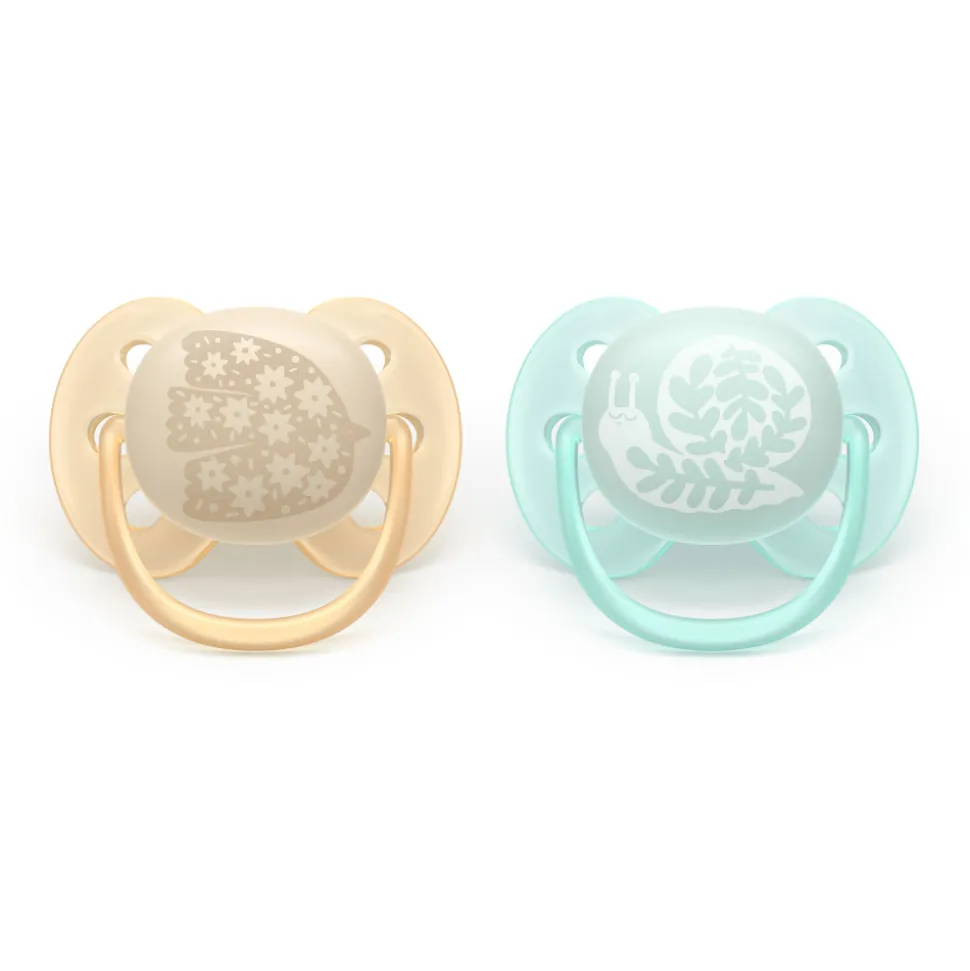 Lot de 2 sucettes ultra soft 0-6 mois scf091/41