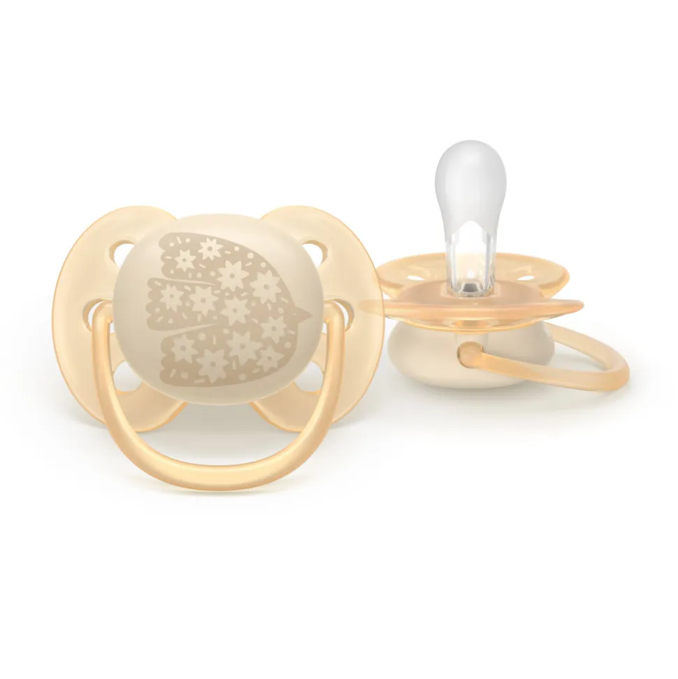 Lot de 2 sucettes ultra soft 0-6 mois scf091/41