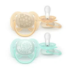 Lot de 2 sucettes ultra soft 0-6 mois scf091/41