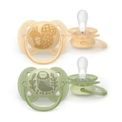 Lot de 2 sucettes ultra soft 6-18 mois scf091/46