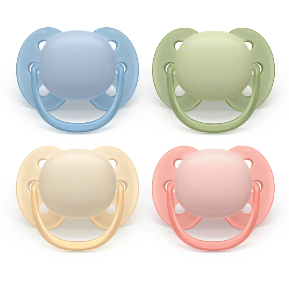 Lot de 2 sucettes ultra soft 0-6 mois scf091/39