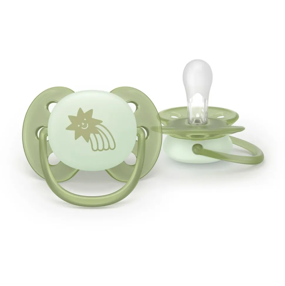 Lot de 2 sucettes ultra soft 0-6 mois scf094/11