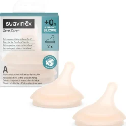 Lot de 2 tétines anti-colique pour biberon zerø.zerø spécial allaitement light