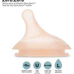 Lot de 2 tétines anti-colique pour biberon zerø.zerø débit rapide fair