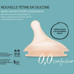 Lot de 2 tétines anti-colique pour biberon zerø.zerø débit lent fair