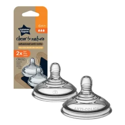 Lot de 2 tétines anti-coliques avancé débit rapide 6 mois et +
