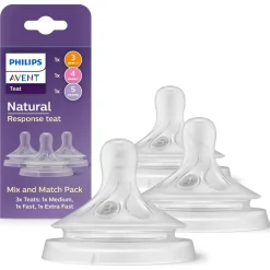 Lot de 3 tétines natural response - débit 3, 4 et 5 scy960/03