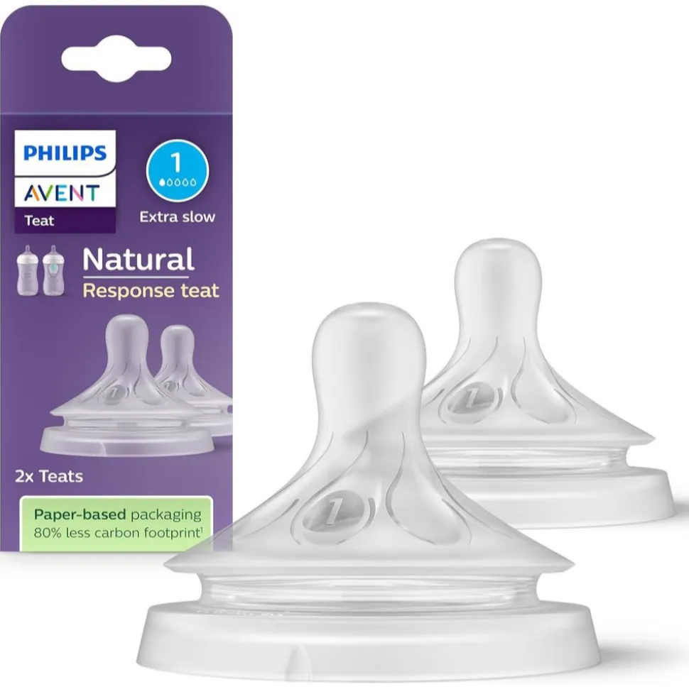 Lot de 2 tétines natural response débit 1 extra lent