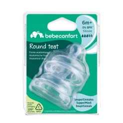 Lot de 2 tétines ronde silicone céréales 6-18 mois