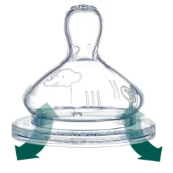 Lot de 2 tétines ronde silicone 3 vitesses taille 1