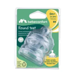 Lot de 2 tétines ronde silicone 3 vitesses taille 1
