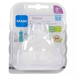 Lot de 2 tétines silicone debit 1