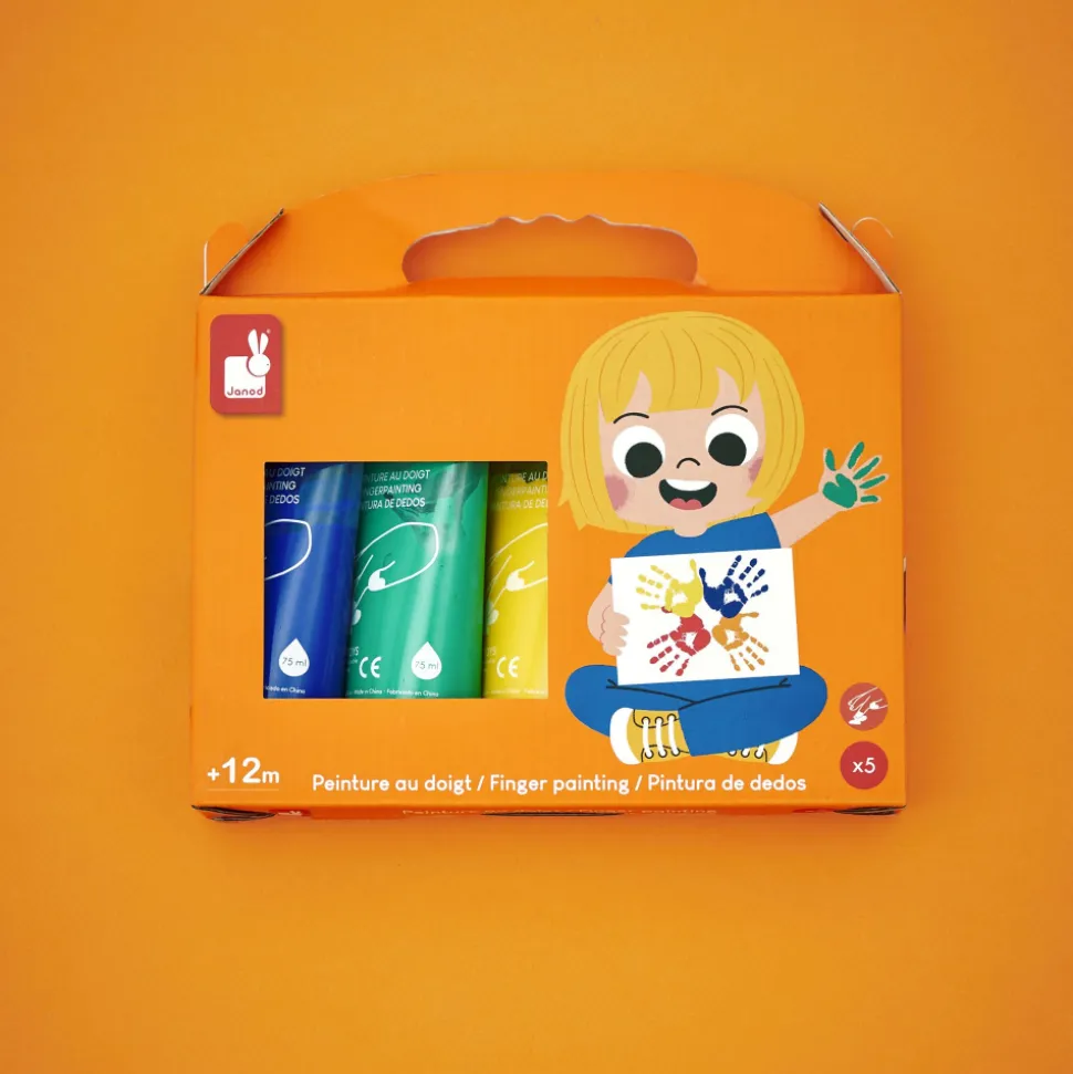 Lot de 5 tubes de peinture à doigt